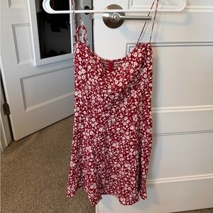 Reformation Red and White Floral Mini Dress